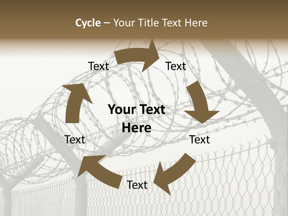 A Barbed Fence With Razors On Top Of It PowerPoint Template