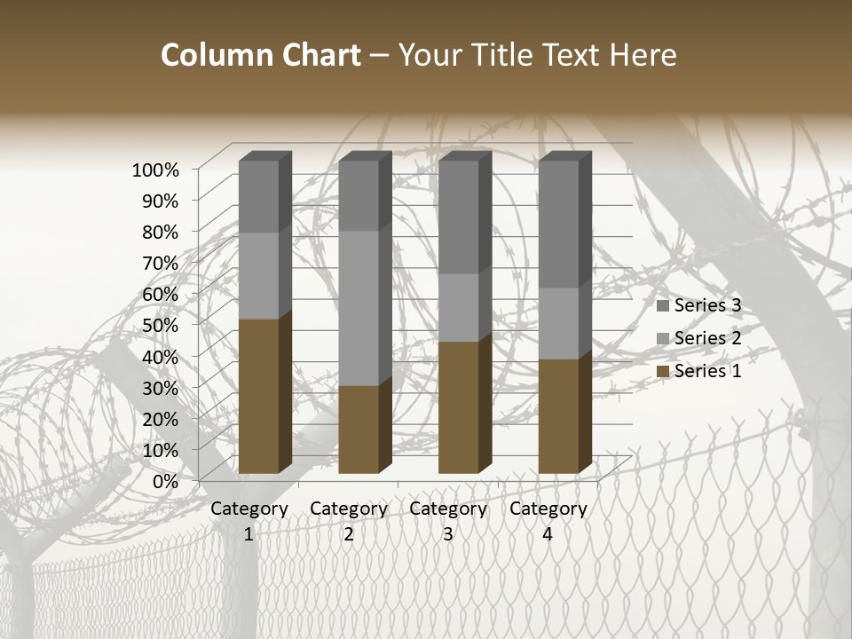 A Barbed Fence With Razors On Top Of It PowerPoint Template