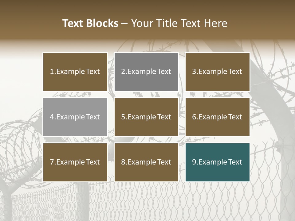 A Barbed Fence With Razors On Top Of It PowerPoint Template