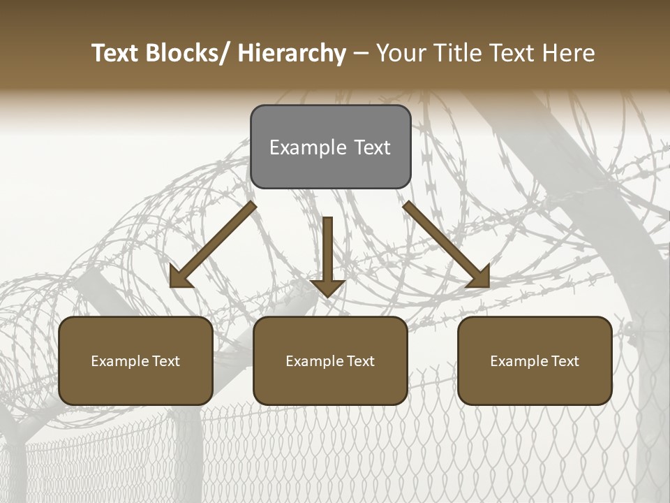 A Barbed Fence With Razors On Top Of It PowerPoint Template