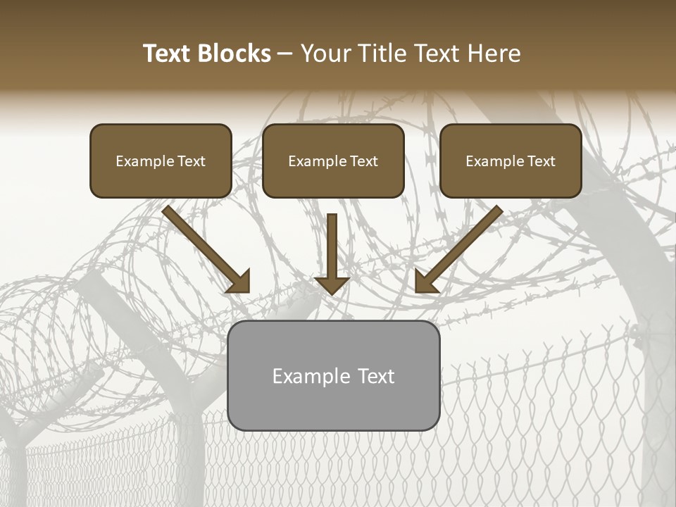 A Barbed Fence With Razors On Top Of It PowerPoint Template