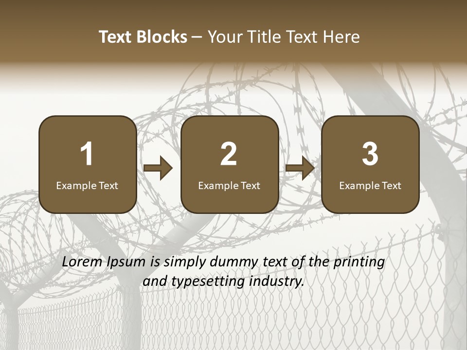 A Barbed Fence With Razors On Top Of It PowerPoint Template