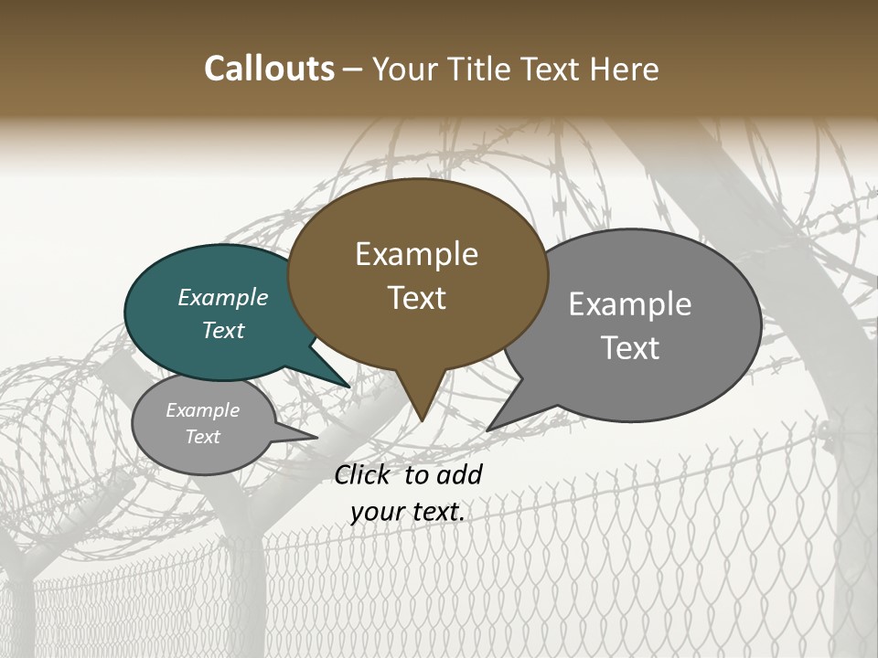 A Barbed Fence With Razors On Top Of It PowerPoint Template