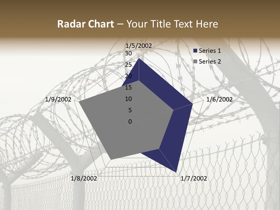 A Barbed Fence With Razors On Top Of It PowerPoint Template