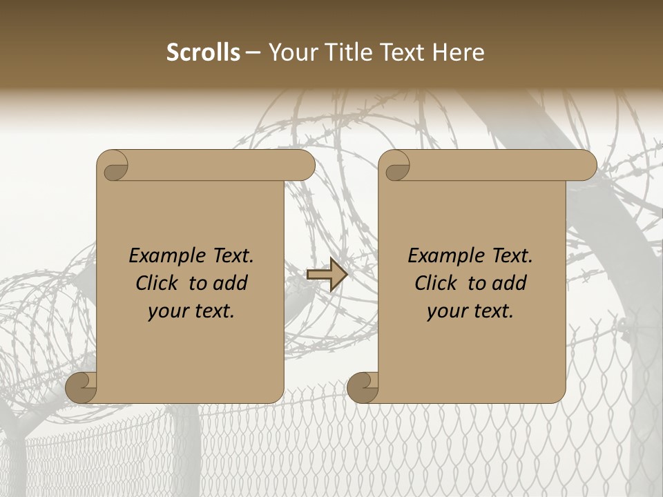 A Barbed Fence With Razors On Top Of It PowerPoint Template