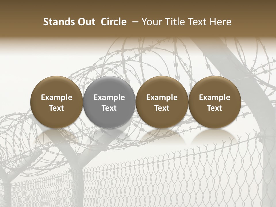 A Barbed Fence With Razors On Top Of It PowerPoint Template