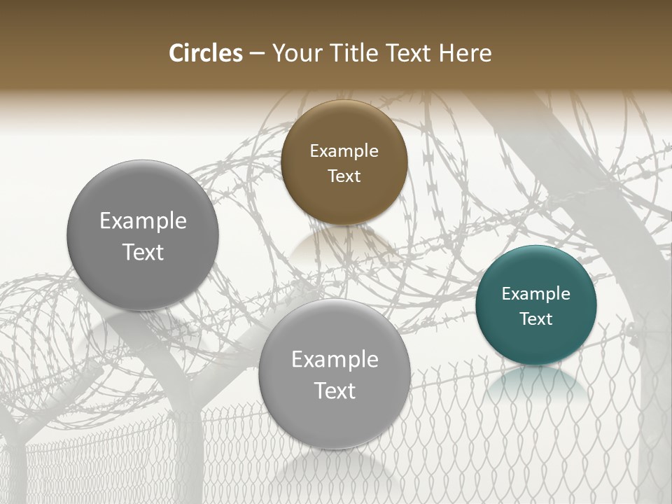 A Barbed Fence With Razors On Top Of It PowerPoint Template