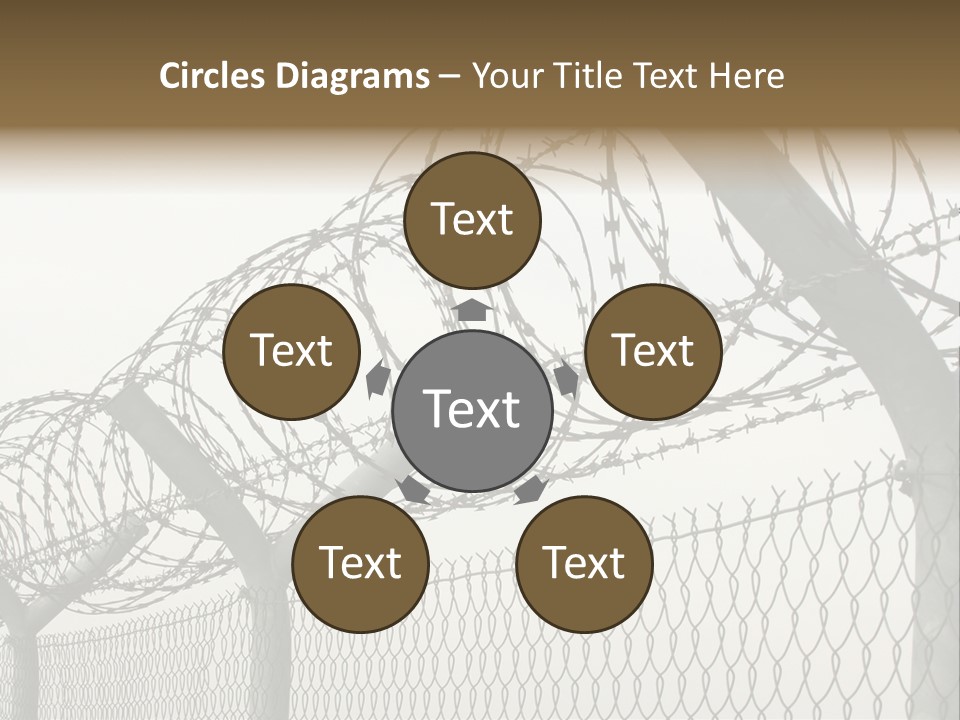 A Barbed Fence With Razors On Top Of It PowerPoint Template