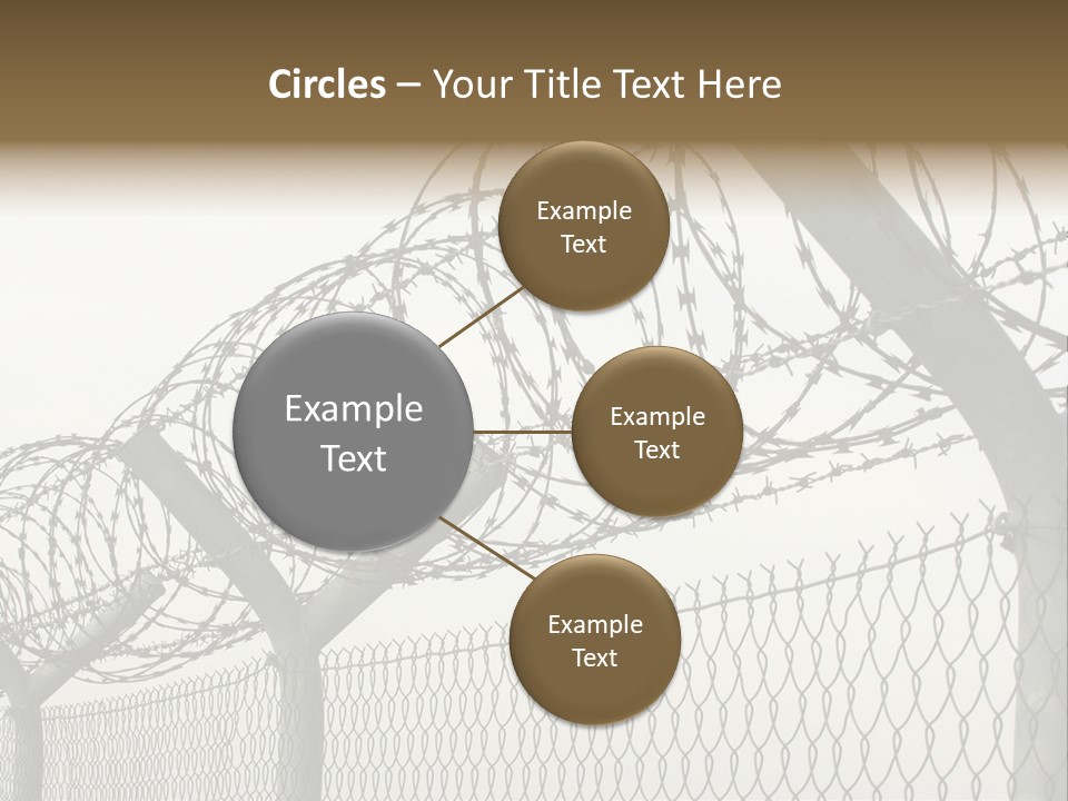 A Barbed Fence With Razors On Top Of It PowerPoint Template