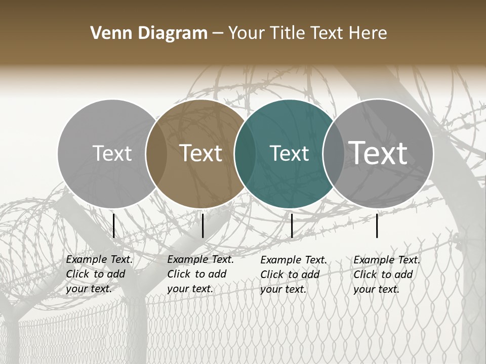 A Barbed Fence With Razors On Top Of It PowerPoint Template