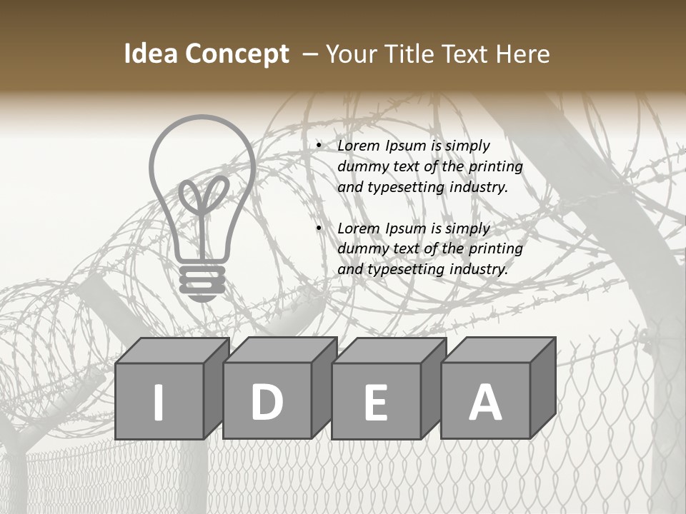 A Barbed Fence With Razors On Top Of It PowerPoint Template
