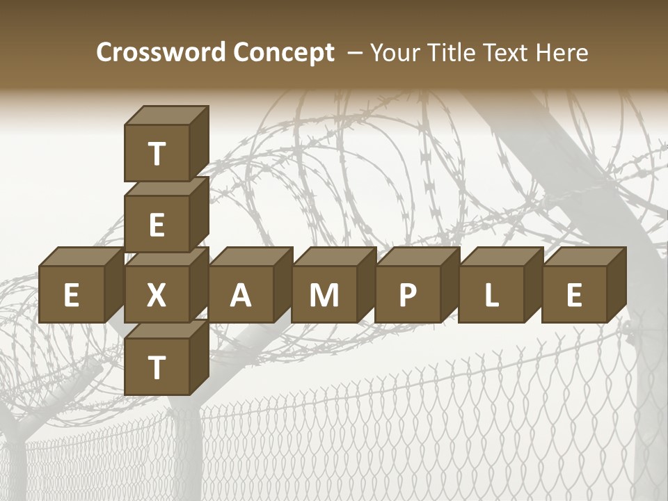 A Barbed Fence With Razors On Top Of It PowerPoint Template