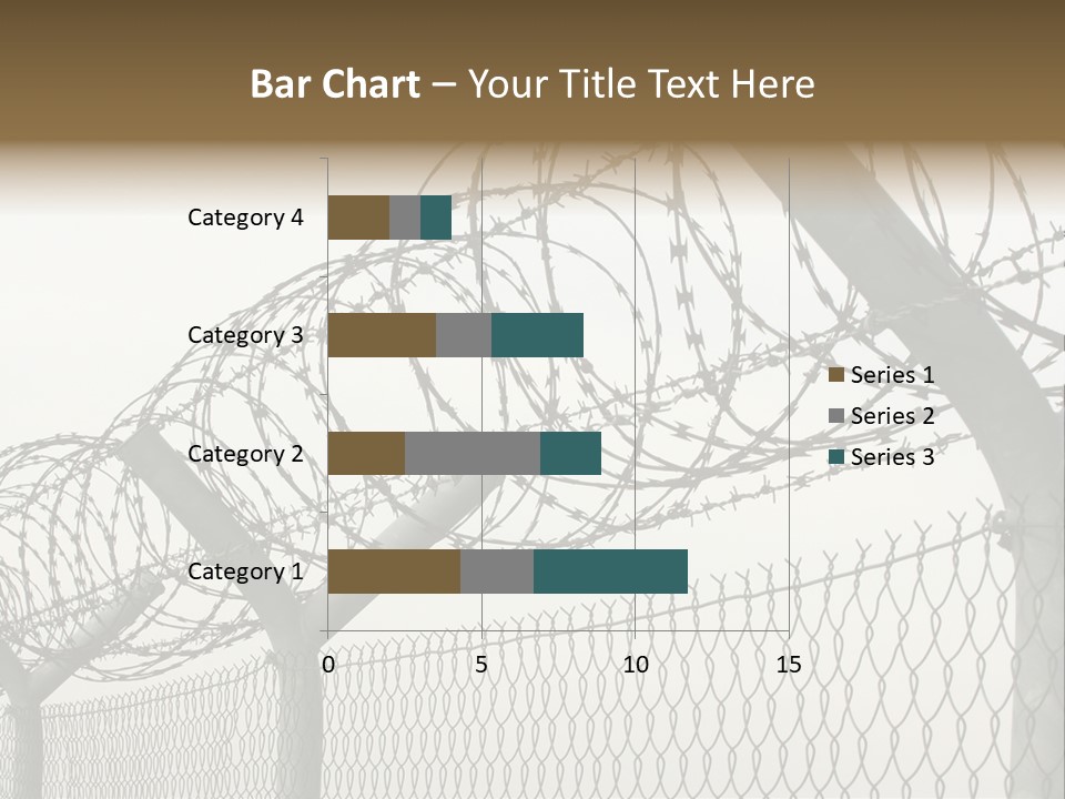 A Barbed Fence With Razors On Top Of It PowerPoint Template