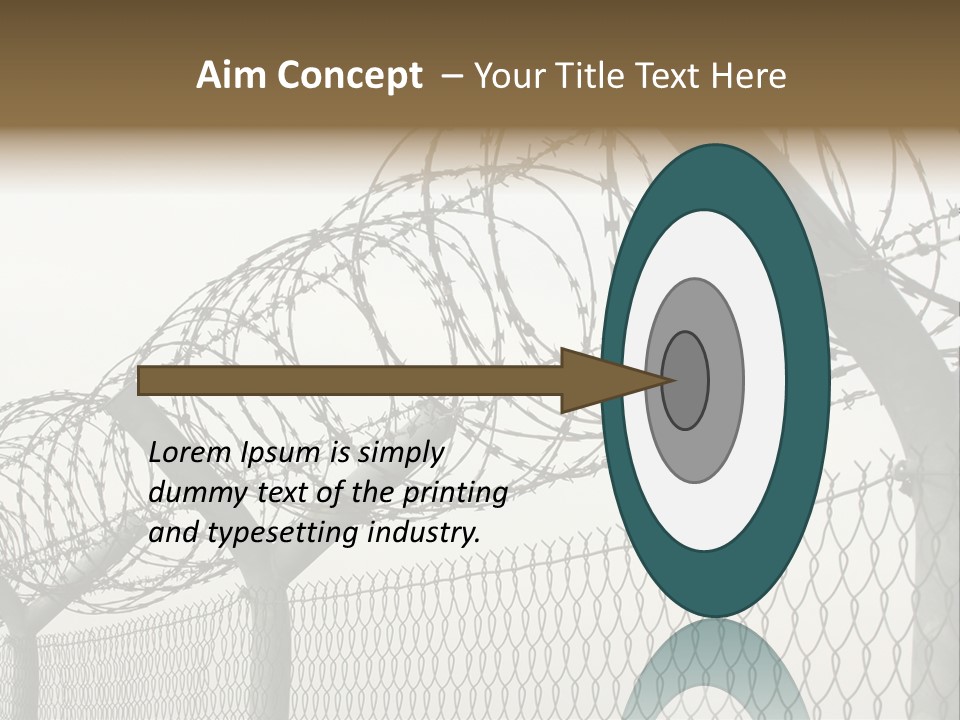 A Barbed Fence With Razors On Top Of It PowerPoint Template