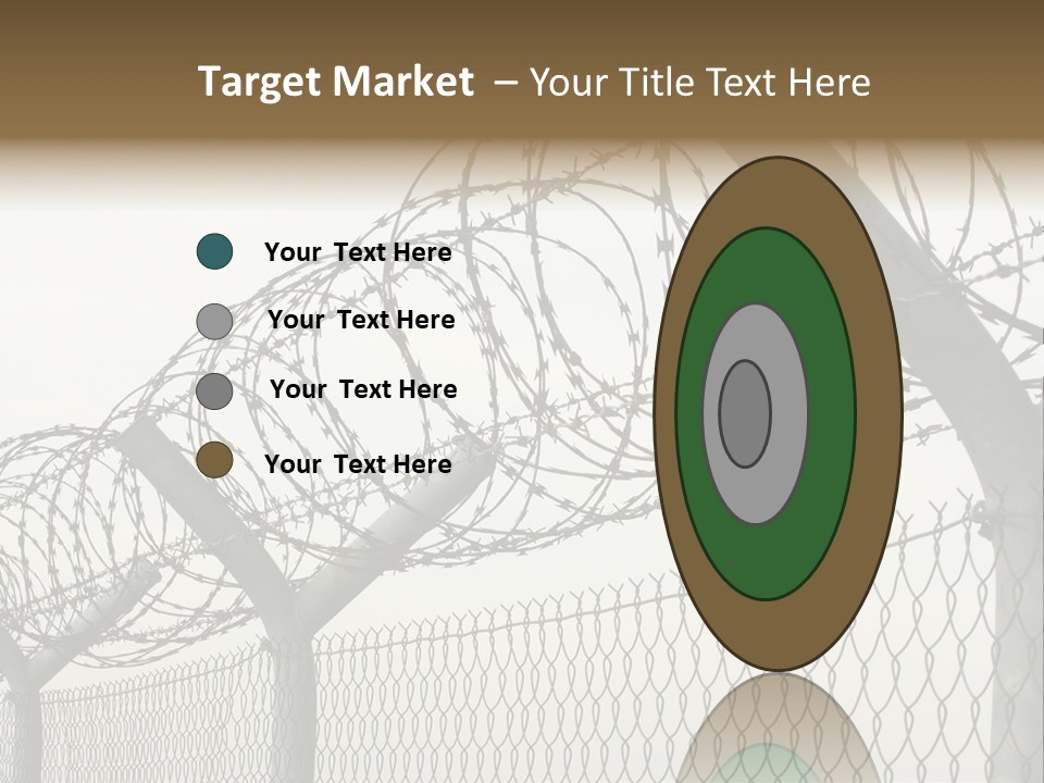 A Barbed Fence With Razors On Top Of It PowerPoint Template