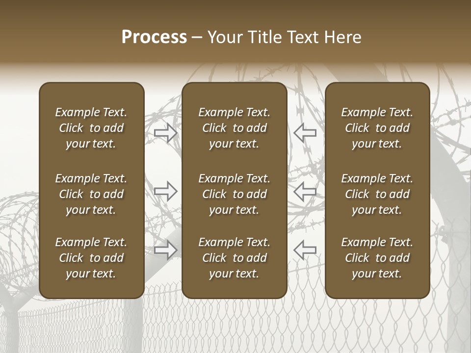 A Barbed Fence With Razors On Top Of It PowerPoint Template