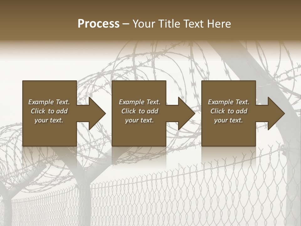 A Barbed Fence With Razors On Top Of It PowerPoint Template
