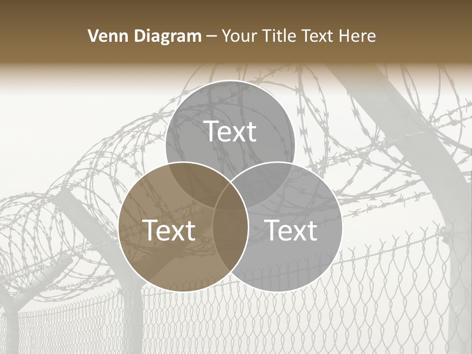 A Barbed Fence With Razors On Top Of It PowerPoint Template