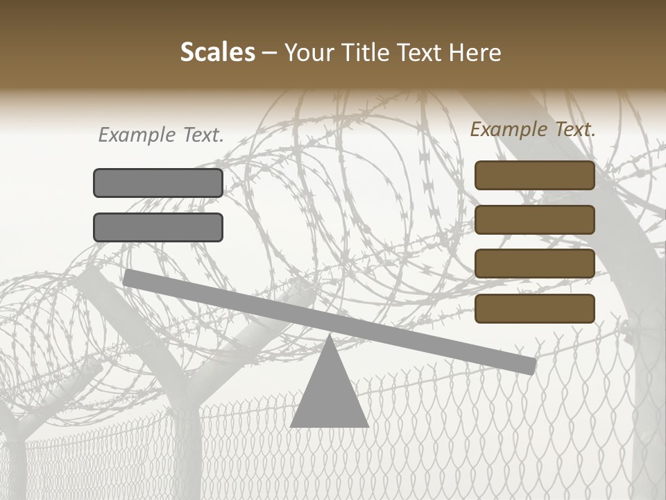 A Barbed Fence With Razors On Top Of It PowerPoint Template