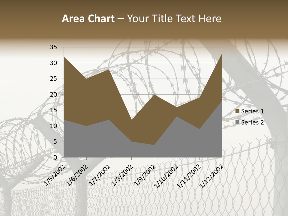 A Barbed Fence With Razors On Top Of It PowerPoint Template