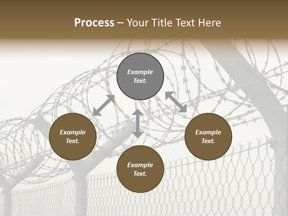 A Barbed Fence With Razors On Top Of It PowerPoint Template