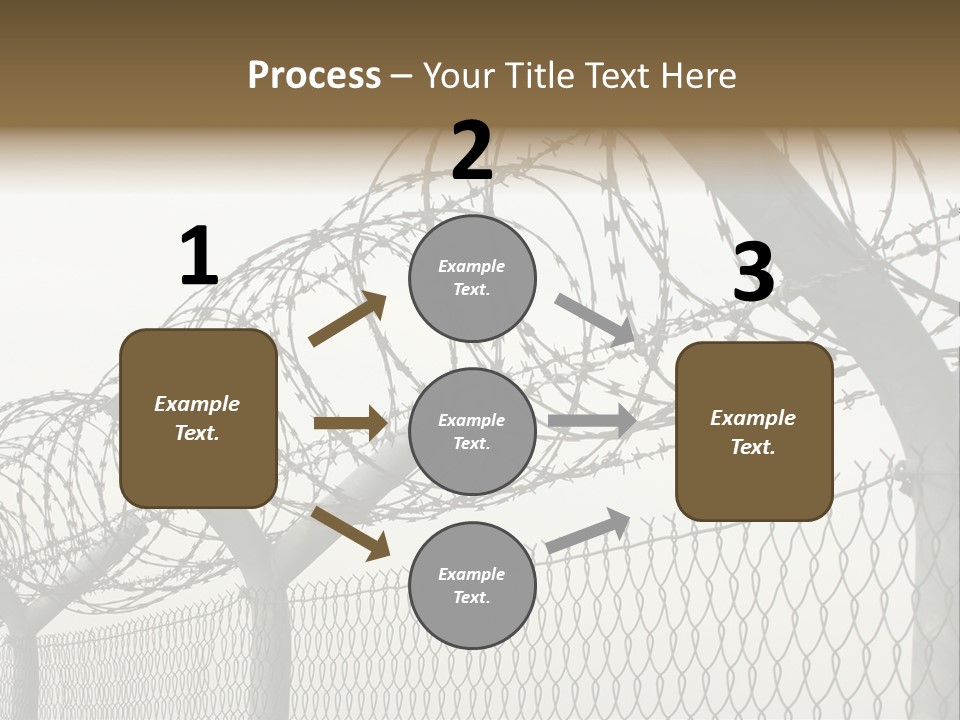 A Barbed Fence With Razors On Top Of It PowerPoint Template