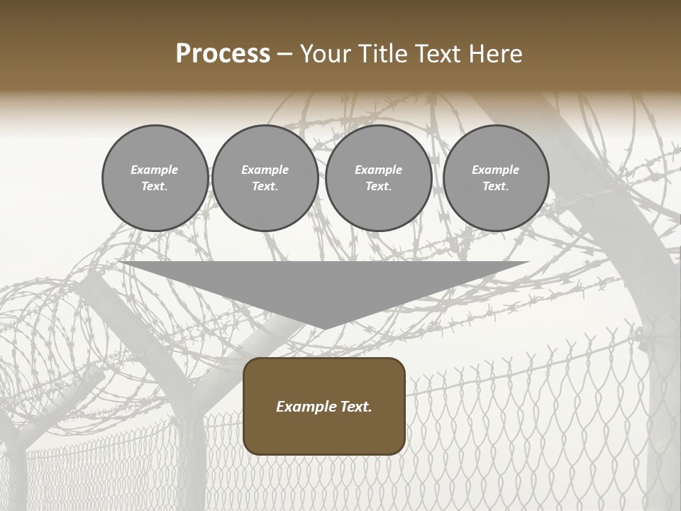 A Barbed Fence With Razors On Top Of It PowerPoint Template