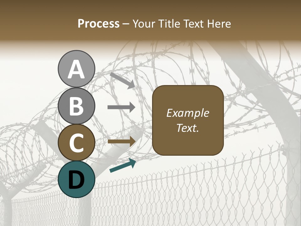 A Barbed Fence With Razors On Top Of It PowerPoint Template