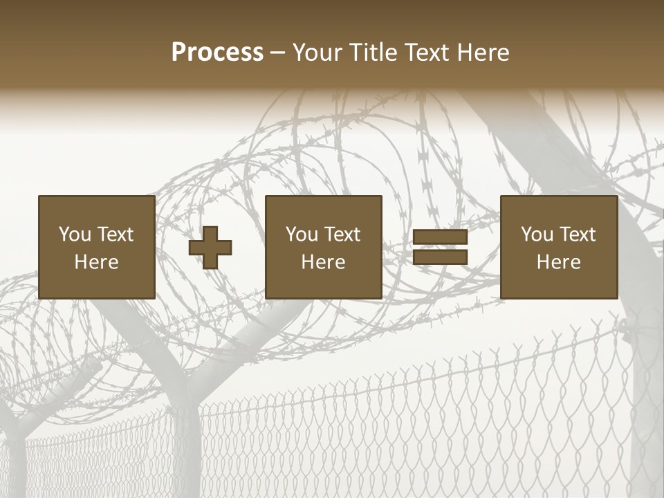 A Barbed Fence With Razors On Top Of It PowerPoint Template