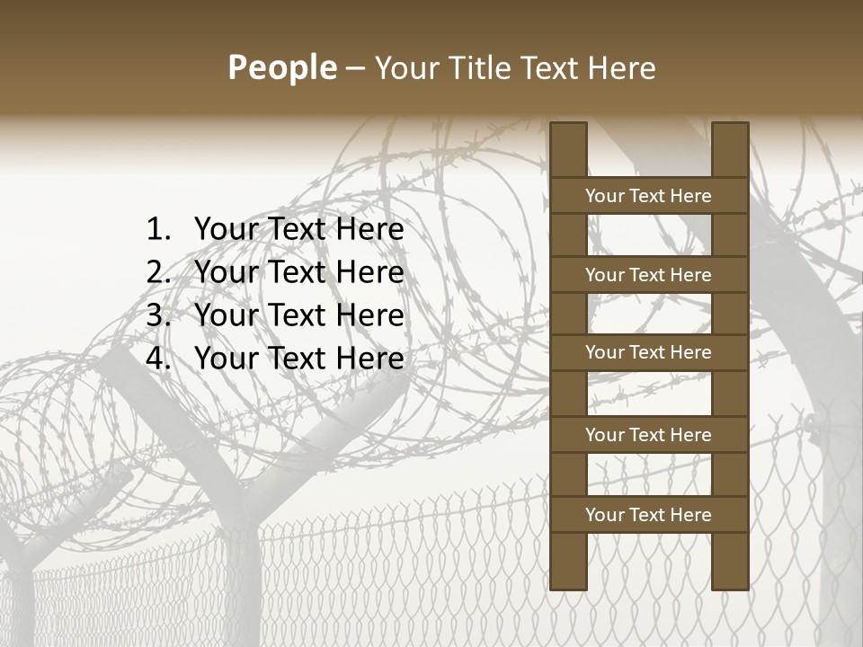 A Barbed Fence With Razors On Top Of It PowerPoint Template
