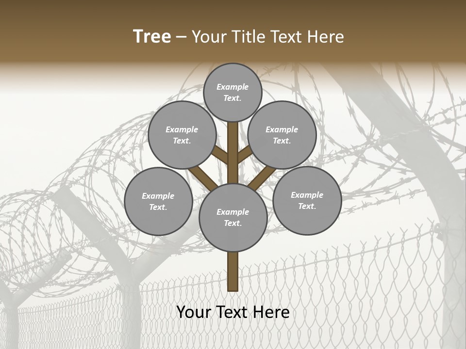 A Barbed Fence With Razors On Top Of It PowerPoint Template