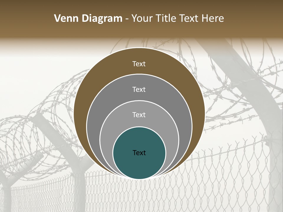 A Barbed Fence With Razors On Top Of It PowerPoint Template