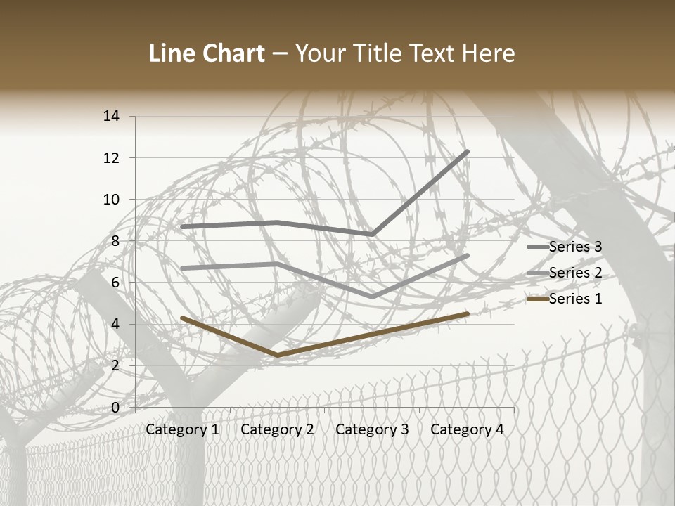 A Barbed Fence With Razors On Top Of It PowerPoint Template
