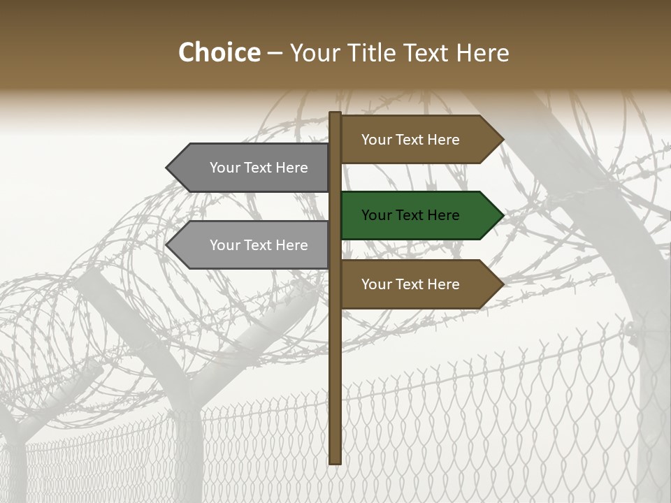 A Barbed Fence With Razors On Top Of It PowerPoint Template