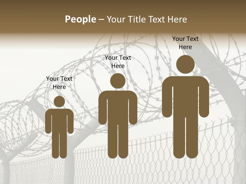 A Barbed Fence With Razors On Top Of It PowerPoint Template
