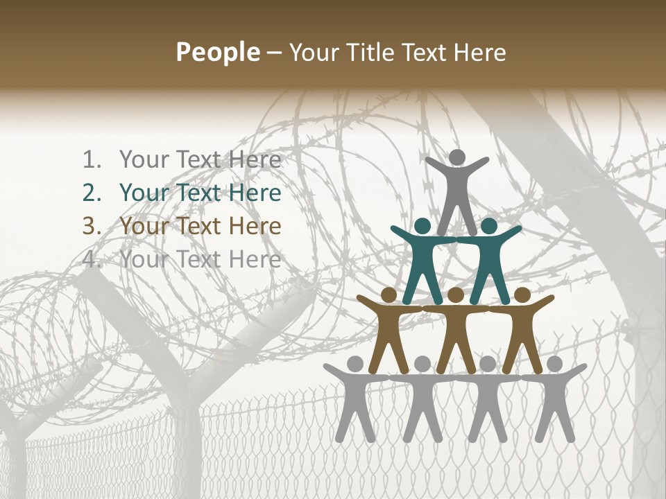 A Barbed Fence With Razors On Top Of It PowerPoint Template