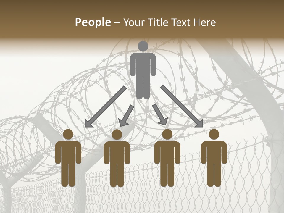 A Barbed Fence With Razors On Top Of It PowerPoint Template
