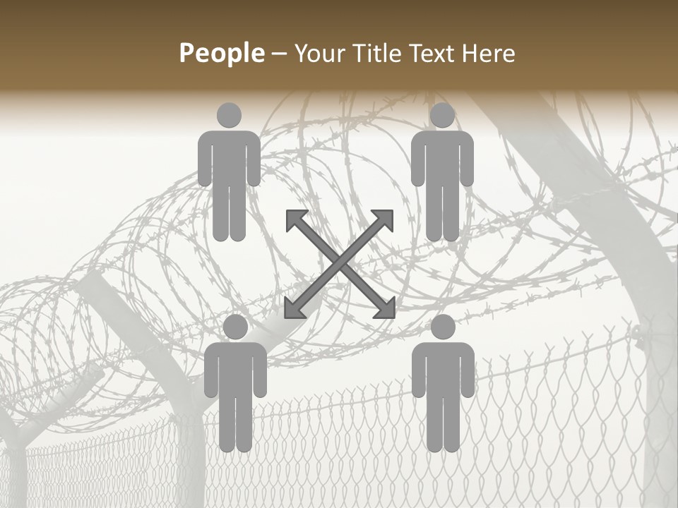 A Barbed Fence With Razors On Top Of It PowerPoint Template