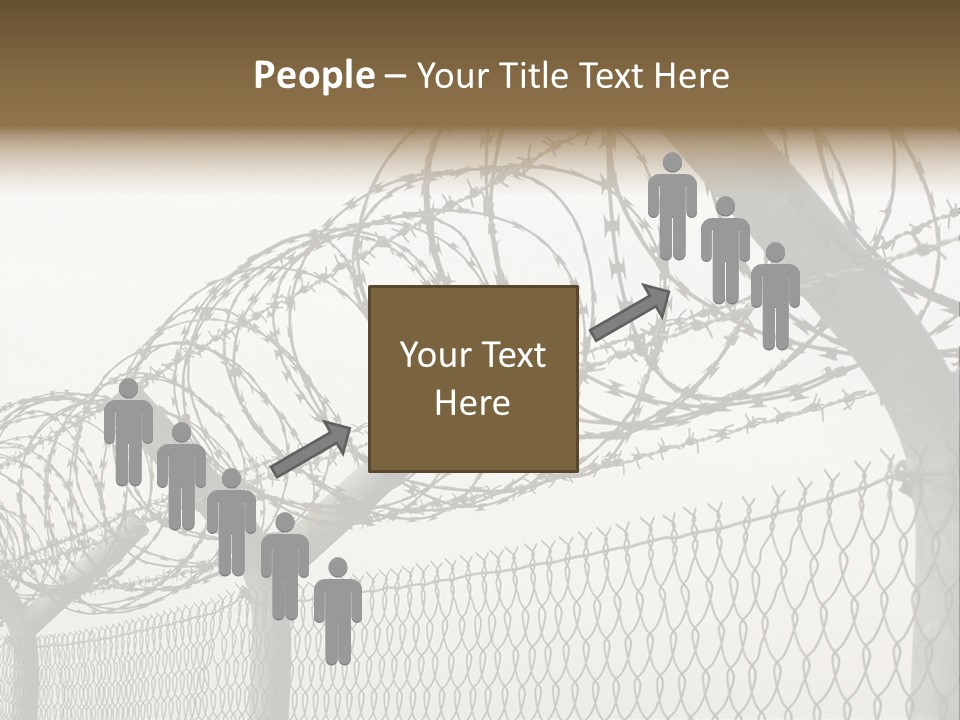 A Barbed Fence With Razors On Top Of It PowerPoint Template