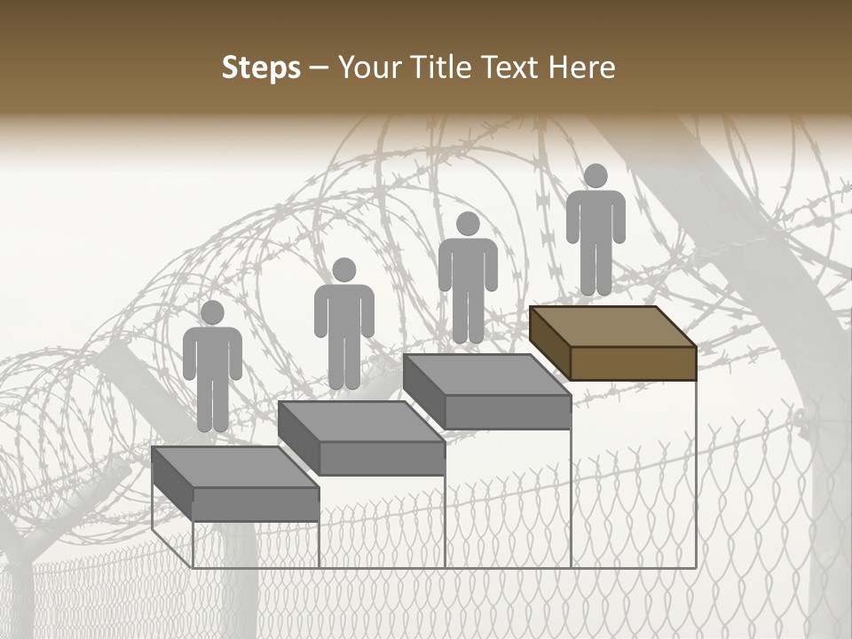 A Barbed Fence With Razors On Top Of It PowerPoint Template
