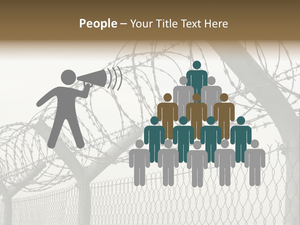 A Barbed Fence With Razors On Top Of It PowerPoint Template