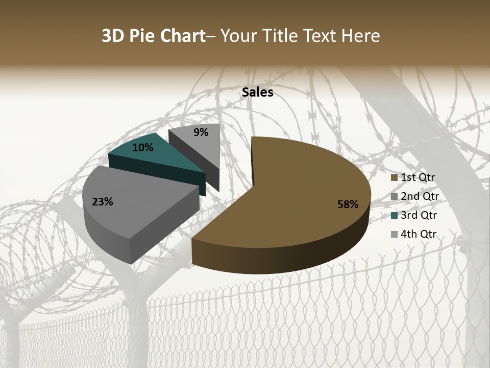 A Barbed Fence With Razors On Top Of It PowerPoint Template