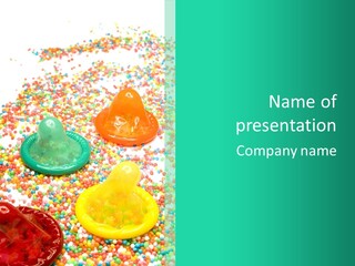 A Group Of Gummy Bears Sitting On Top Of A Pile Of Sprinkle PowerPoint Template