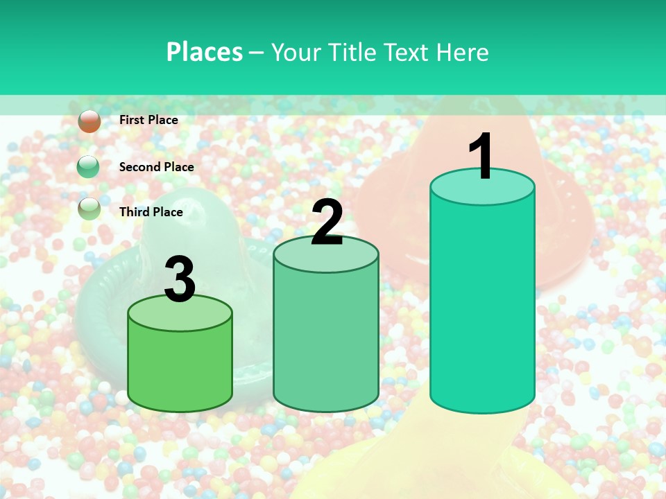 A Group Of Gummy Bears Sitting On Top Of A Pile Of Sprinkle PowerPoint Template