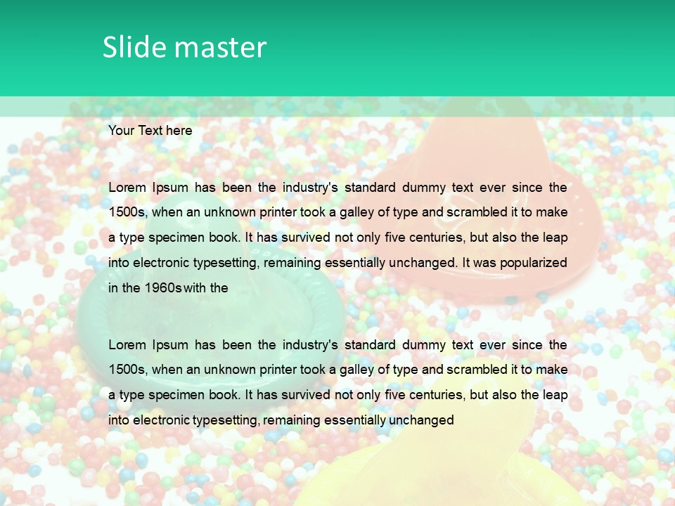 A Group Of Gummy Bears Sitting On Top Of A Pile Of Sprinkle PowerPoint Template