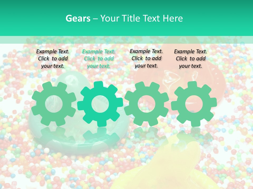 A Group Of Gummy Bears Sitting On Top Of A Pile Of Sprinkle PowerPoint Template