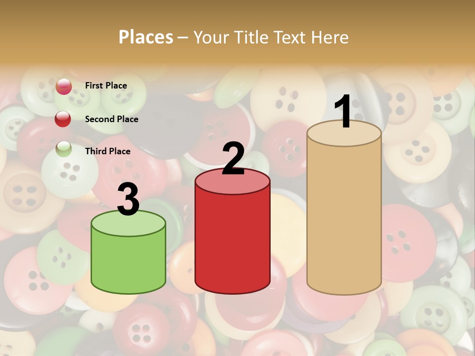 A Pile Of Colorful Buttons With The Words Name Of Presentation PowerPoint Template