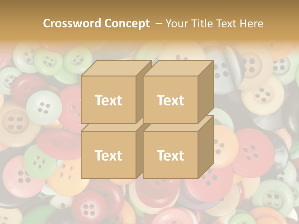 A Pile Of Colorful Buttons With The Words Name Of Presentation PowerPoint Template
