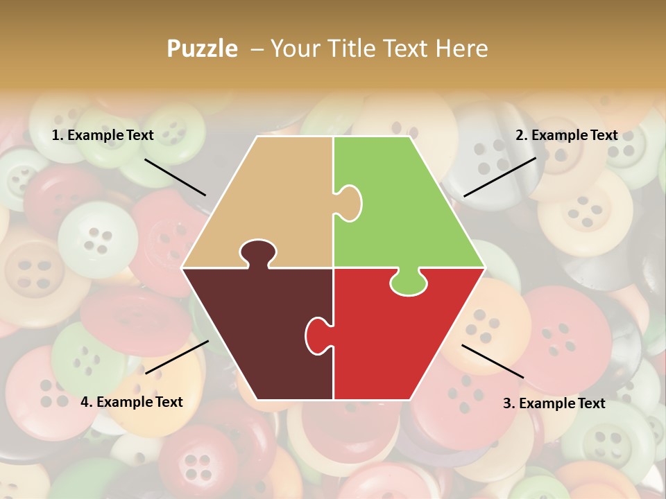 A Pile Of Colorful Buttons With The Words Name Of Presentation PowerPoint Template