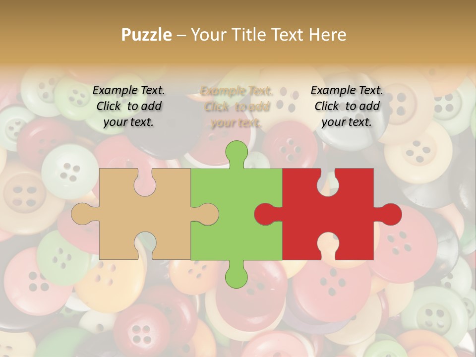 A Pile Of Colorful Buttons With The Words Name Of Presentation PowerPoint Template